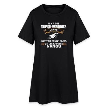 Super-Héroïnes Nanou Superpower Illustration - Robe T-shirt Femme - noir - Devant