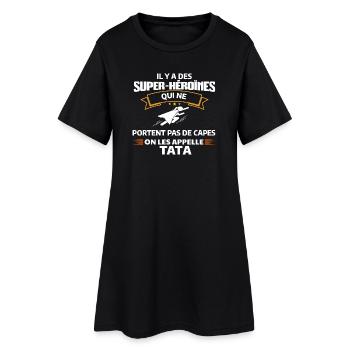 Super-Héroïne TATA Mode - Robe T-shirt Femme - noir - Devant