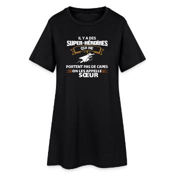 Héroïnes non capes illustrées - Robe T-shirt Femme - noir - Devant