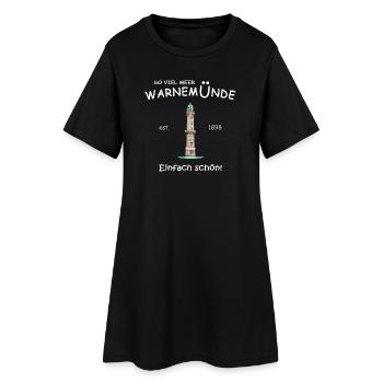 Rostock Warnemünde Einfach schön, Handzeichnung - Frauen T-Shirt-Kleid - Schwarz - Vorne