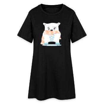 ANIMAUX D’HIVER OURS POLAIRES - Robe T-shirt Femme - noir - Devant