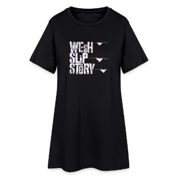 Wesh slip story - Robe T-shirt Femme - noir - Devant