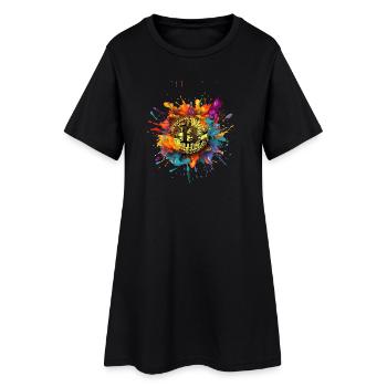 Splash de couleur Bitcoin - Robe T-shirt Femme - noir - Devant