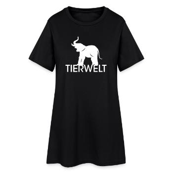 Tierwelt Elefant Symbol Logo Rüssel Tiere Icon - Frauen T-Shirt-Kleid - Schwarz - Vorne