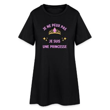 Je ne peux pas je suis une princesse - humour - Robe T-shirt Femme - noir - Devant