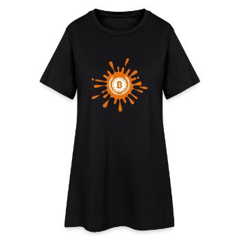 Bitcoin Crypto Cryptocurrency Splash - Frauen T-Shirt-Kleid - Schwarz - Vorne
