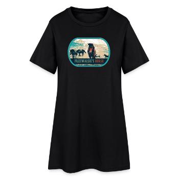 Chevaux de Przewalski en liberté – Pologne - Robe T-shirt Femme - noir - Devant