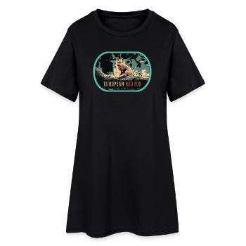 Illustration Renard Roux d'Europe, Beauté Sauvage - Robe T-shirt Femme - noir - Devant