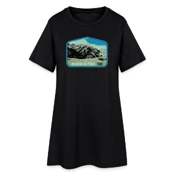 Écusson Paysage Pyrénées : Nature Authentique - Robe T-shirt Femme - noir - Devant