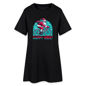Bonne sortie de Noël Saint-Nicolas sur le vélo de route - Robe T-shirt Femme - noir - Devant