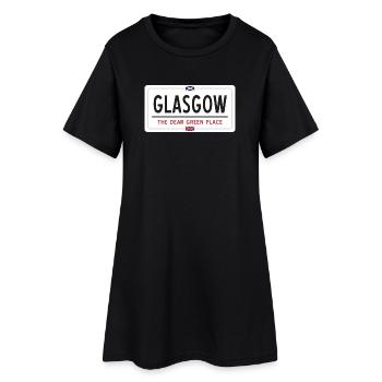 Glasgow Place Name Sign - Women’s T-Shirt Dress - black - Front