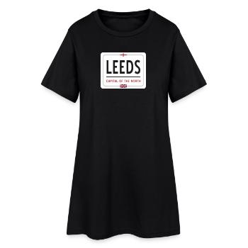 Panneau de la ville de Leeds - Robe T-shirt Femme - noir - Devant