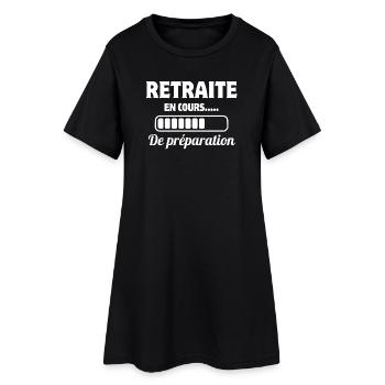 retraite, futur retraité, retraite humour - Robe T-shirt Femme - noir - Devant