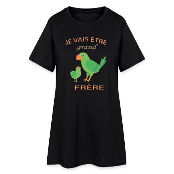 Enfant Je vais être Grand Frère 2024 Annoncer Gros - Robe T-shirt Femme - noir - Devant