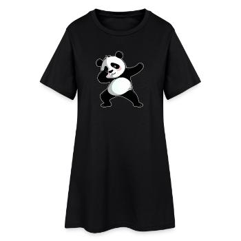 Dabbing Panda - Robe T-shirt Femme - noir - Devant