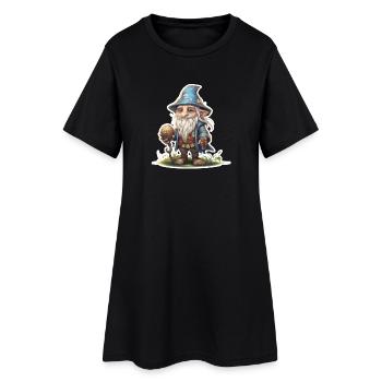 Little Dwarf Mage Fantasy RPG Shirt - Women’s T-Shirt Dress - black - Front