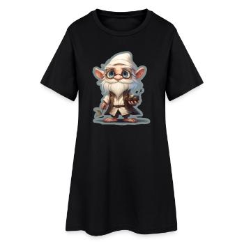 Zwergen Handwerker Gemütlich Fantasy RPG Shirt - Frauen T-Shirt-Kleid - Schwarz - Vorne