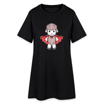 Mouton super-héros héros Motif - Robe T-shirt Femme - noir - Devant