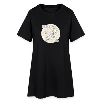 Neuseeland Vintage Karte - Frauen T-Shirt-Kleid - Schwarz - Vorne