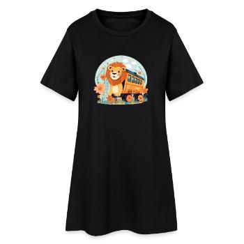 Lion Rides Railroad Lion’s Head Lions - Robe T-shirt Femme - noir - Devant