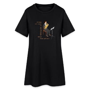 Ich muss nicht immer im Mittelpunkt stehen | HORN - Frauen T-Shirt-Kleid - Schwarz - Vorne