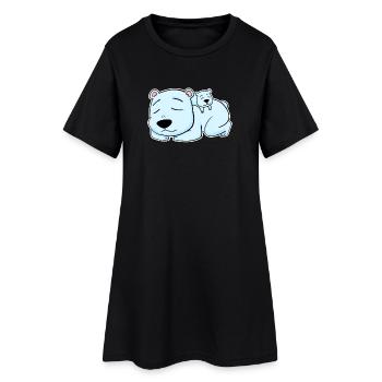 Famille d’ours - Ours avec bébé - Robe T-shirt Femme - noir - Devant