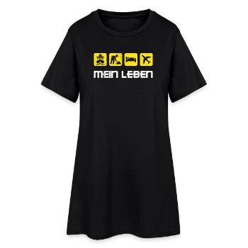 Worker Earn Money Job Work Statement - Women’s T-Shirt Dress - black - Front