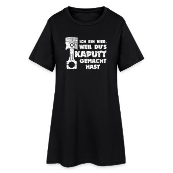 Mechaniker Job Arbeiter Workaholic Statement - Frauen T-Shirt-Kleid - Schwarz - Vorne
