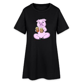 Porc à la bière - Robe T-shirt Femme - noir - Devant