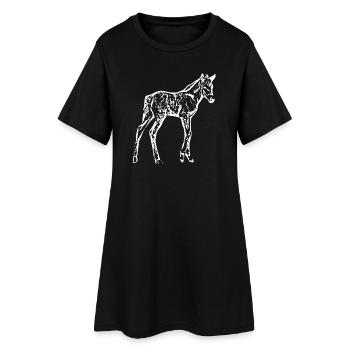Cheval Blanc, Poulain - Robe T-shirt Femme - noir - Devant