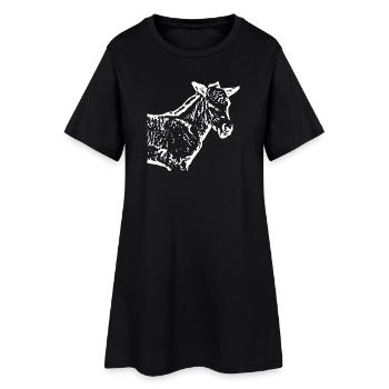 cheval blanc cheval blanc t-shirt cadeau cavalier - Robe T-shirt Femme - noir - Devant