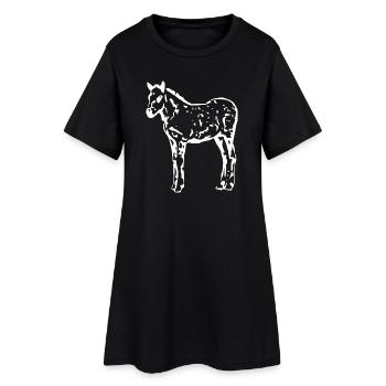 cheval blanc cheval blanc t-shirt cadeau cavalier - Robe T-shirt Femme - noir - Devant