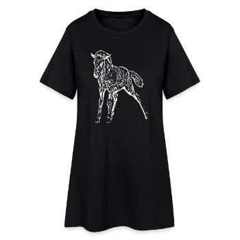 white horse white horses t-shirt gift rider - Women’s T-Shirt Dress - black - Front