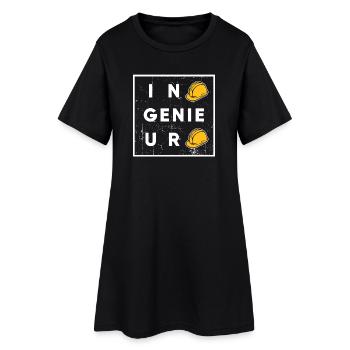 Karriere Beruf Erfolg Arbeiter Ingenieur Job - Frauen T-Shirt-Kleid - Schwarz - Vorne