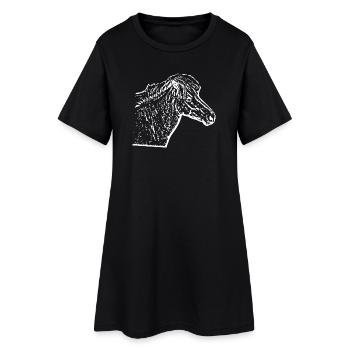 cheval blanc cheval blanc t-shirt cadeau cavalier - Robe T-shirt Femme - noir - Devant