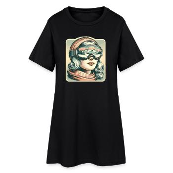 ski ski neige sports d’hiver vacances - Robe T-shirt Femme - noir - Devant