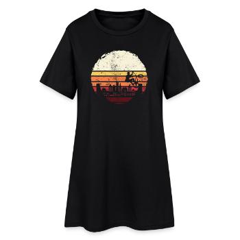 Sunset City BMX Silhouette - Frauen T-Shirt-Kleid - Schwarz - Vorne