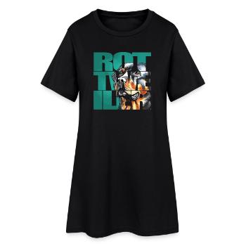 Rottweiler Portrait - Robe T-shirt Femme - noir - Devant