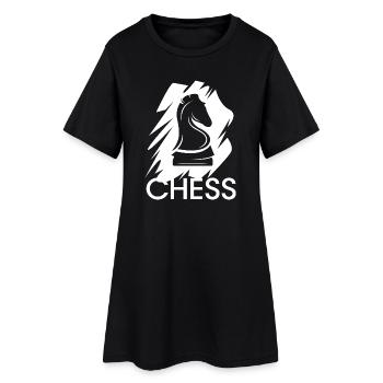 Chess icon horse logo club team graphic icon - Women’s T-Shirt Dress - black - Front