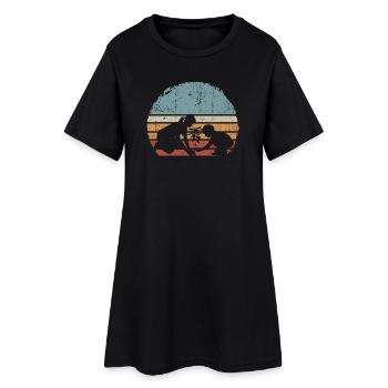 Sunset Silhouette Duo von Palm Tree - Frauen T-Shirt-Kleid - Schwarz - Vorne