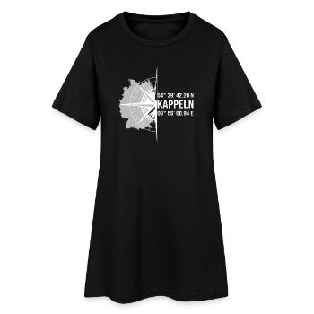 Koordinaten Kappeln - Frauen T-Shirt-Kleid - Schwarz - Vorne