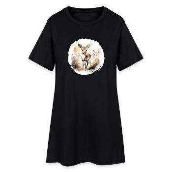 Aquarelle fauve - Robe T-shirt Femme - noir - Devant