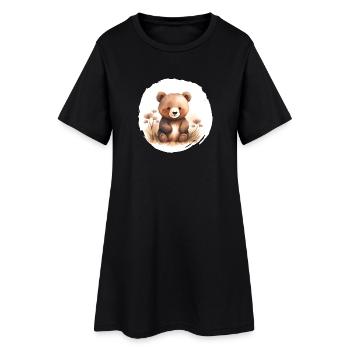 Bear Watercolor - Women’s T-Shirt Dress - black - Front