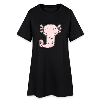 Axolotl Motif Enfants Mignon - Robe T-shirt Femme - noir - Devant