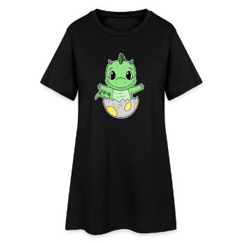 Dinosaure oeuf Dino bébé Motif - Robe T-shirt Femme - noir - Devant