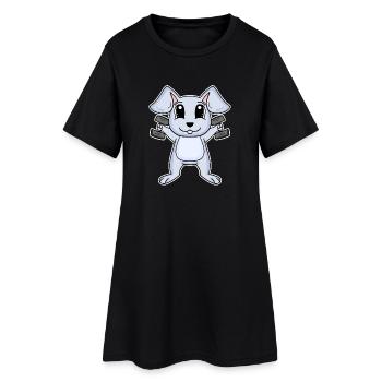 Hase Hantel Training Krafttraining Fitness - Frauen T-Shirt-Kleid - Schwarz - Vorne