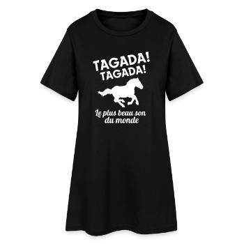cheval, équitation, centre équestre - Robe T-shirt Femme - noir - Devant