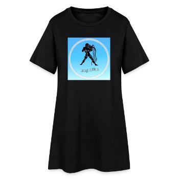 Verseau - Robe T-shirt Femme - noir - Devant