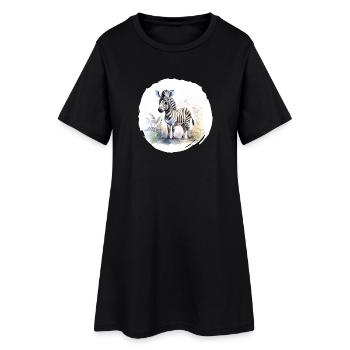 Aquarelle Zèbre - Robe T-shirt Femme - noir - Devant
