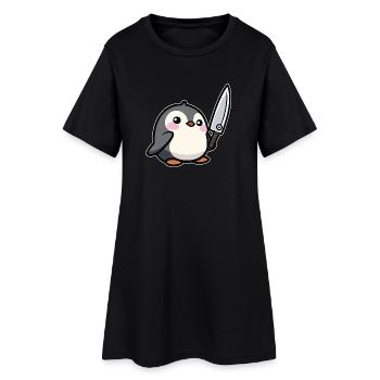 Drôle de pingouin - Robe T-shirt Femme - noir - Devant
